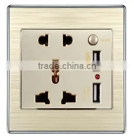 Upgrade Material 2.1A Output Universal Socket Outlet/2 USB Socket/Mobile Phone USB Charger thumbnail-5