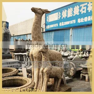 Giraffe Stone Carving Statue for Park thumbnail-1