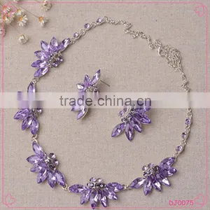 Beautiful High Quality Noble Diamond Necklace Earring Set thumbnail-1