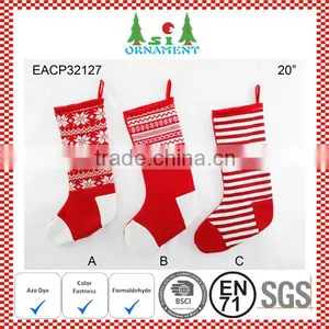 Red and White Knit Christmas Sock thumbnail-1