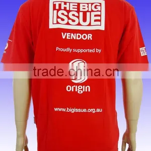 Printing Plain Cotton Red Short Sleeve T-shirt Made in China thumbnail-2