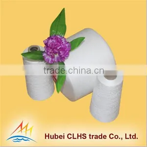 Wuhan Ring Spun Technics 100% Raw White Polyester Yarn With Yizheng Fiber thumbnail-1
