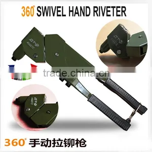 Heavy Duty Swivel Head Hand Riveter Rivet Gun Metal thumbnail-1