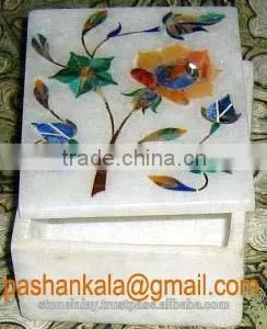 Decorative Marble Inlay Jewellery Box thumbnail-1