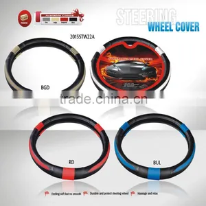 AUD-SWC22A Two-Tone Design Black&Orange Bus Custom Steering Wheel Cover thumbnail-1