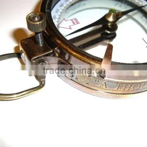 SOLID BRASS NAUTICAL MAP READER COMPASS - MAGNIFYING GLASS COMPASS WITH LEATHER CASE 13526 thumbnail-4