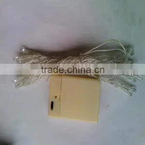 2m White Wire Battery Operated LED String Light thumbnail-1