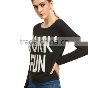 Fashion Big Letter Women Knit Sweater Wholesale China Supplier's Choice thumbnail-2