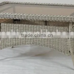 Wood Table Top Outdoor Wicker Table thumbnail-6