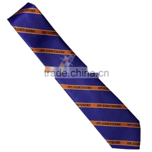 Corporation Strip Tie in Blue With Logo thumbnail-1