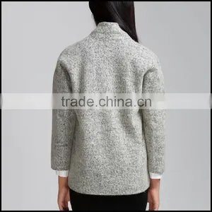 Oem Wholesale Cheap Custom Fashion Women Coat No Zipper Hoodie Parka Overcoat Jacket thumbnail-4