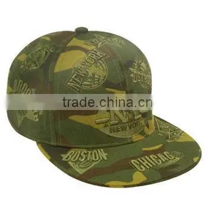100% Acrylic Embroidery Camouflage Custom Hip Hop Cap thumbnail-1