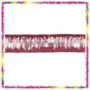 Burgundy Gold Metallic Wool Thread Braid Decorative Trimming Swimwear thumbnail-1