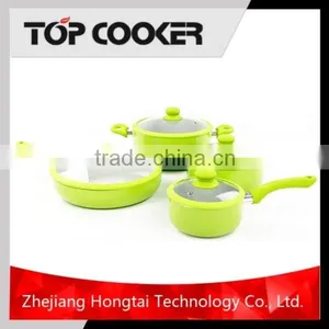 Aluminum Marble Stone Coating Olive Cookware Set thumbnail-1