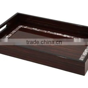 High Quality Best Selling Square Wood Tray Table With Mother of Pearl From Vietnam thumbnail-1