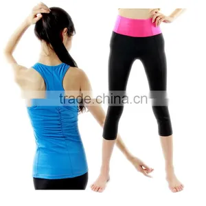 Fashion Wholesale Yoga Women's Gym Tank Top / Leggings Tight Capris Pants thumbnail-1
