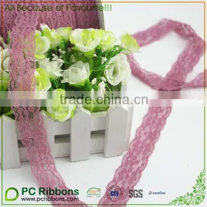 1" Wholesale Rose Mauve Stretch Lace thumbnail-3