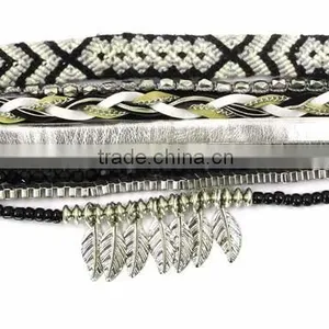 Top Quality Bohemian Bracelet With Metal Leaf Tassel Brazilian Magnet Bracelet thumbnail-2