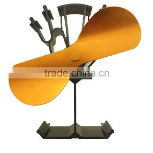 2 Blades Eco Stove Fan Heat Powered Stove Fan thumbnail-3