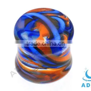 Speckle Pattern Pyrex Glass Body Piercing Cheap Ear Expander Plug thumbnail-1