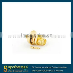 Sma Waterproof RP-SMA Solder Jack(male Pin) Bulkhead O-ring Connector for .141" RG402 for rp Sma Antenna thumbnail-1