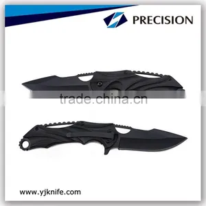 3.5" Stainless Steel Pocket Folding Knife With Black Aluminum Handle thumbnail-1