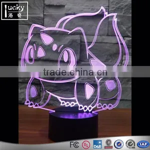 Acrylic Bulbasaur 3D LED Night Light,Pokemon Go Gifts Colorful Lamp thumbnail-2