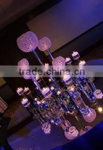 High Quality Cheap Tall Metal Candelabra With Bowl in Nickel Polish Finish for Weddings and Parties From India thumbnail-6