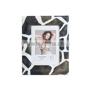 White and Black Decorative Pattern Leather Frame Beautiful Sex Girl Photo Frame 5"x7" thumbnail-1
