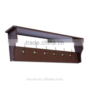 HomCom Coffee 42" 6 Hook Hanging Entryway Shelf thumbnail-1