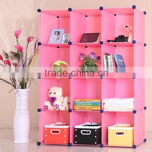 12 Cubes Plastic Innterlocking DIY Storage Cabinets Closet (FH-AL0043) thumbnail-1