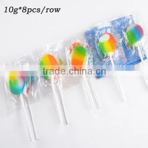Colourful Rainbow Round Flat Lollipop Candy With 10pcs in a Raw thumbnail-1