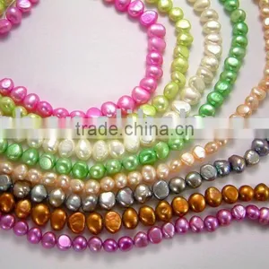 Dyed Colorful Nugget Freshwater Pearl Strand thumbnail-1