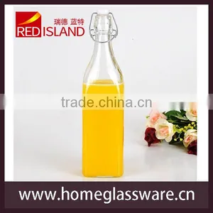 Glass Juice Bottle With Clip Lid, Glass Water Bottle thumbnail-1