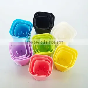 Plastic Square Pots for Plants Colorful Color-Large Size thumbnail-1