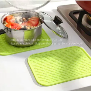 Popular Kitchenware Pink Rectangle Silicone Draining Mats thumbnail-4