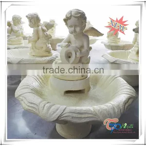 Polyresin Garden Solar Angel/Cherub Staute Water Fountain thumbnail-1