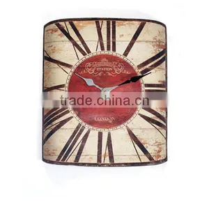 Vintage Metal Curved Decorative Wall Clock thumbnail-1
