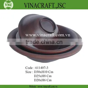 High Quatily Spun Bamboo Bowl for Fruit in Orange Color thumbnail-1