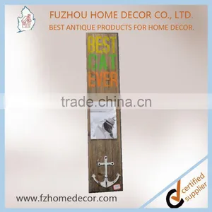 High Quality Vintage Wood Painting Plaque With Metal Clips and Hooks thumbnail-2