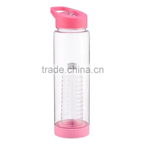 NO BPA Flip-top Leak Proof Infuser Fruit & Veggie Infusion Sports Water Bottle, 24 Oz thumbnail-1