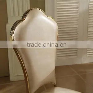 Luxury Leather Stainless Steel Dining Chair for Hotel thumbnail-5