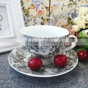 Drinkware Home Tea Cup and Saucer Set, Bulk Tea Cups and Saucers Cheap, Peacock Coffee Cup Set thumbnail-1