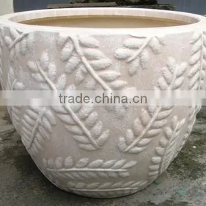 Indoor Wash Vase - Indoor Pottery With Round Rim and Pattern Outside thumbnail-1