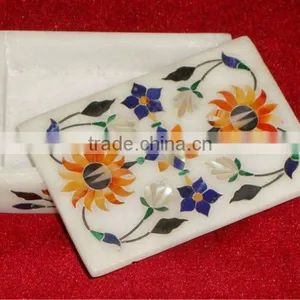 Marble Inlay Decorative Box, Marble Inlay Jewellery Boxes thumbnail-1