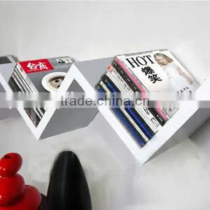 Facrory Supply Acrylic New Design Livingroom Bedroom Wall Bookshelf Modern Bookshelf thumbnail-3