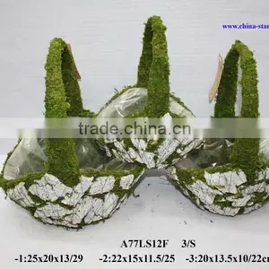 Moss Covered Flower Basket thumbnail-1