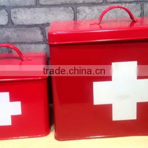 Multifunctional Rectangle Metal Medicine Storage Box Portable First Aid Cabinet thumbnail-4