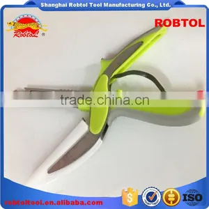 6 in 1 Kitchen Clever Scissors Shears Multi Function Clever Cutter Food Choppers Smart Knife Board Vegetable Slicer thumbnail-2