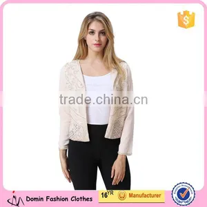 Guangzhou Factory Casual Beautiful Lady Blazer /Jacket With Embroideried Detail for Ladies thumbnail-1